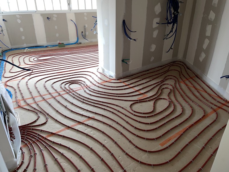 Pose d'un plancher chauffant rafraîchissant à villieu-loyes-mollon