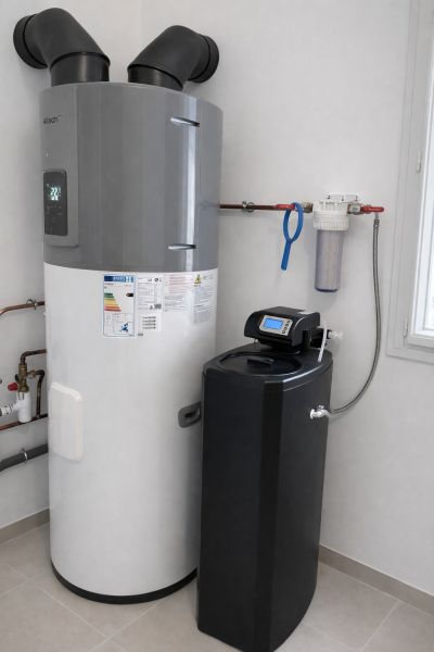 Installation chauffe-eau thermodynamique et adoucisseur à  Ambérieu-en-Bugey